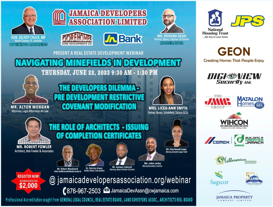 Flyer for JDA Real Estate Development Webinar June 22, 2023