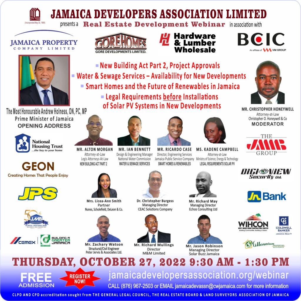 Flyer for JDA Real Estate Development Webinar October 27, 2022