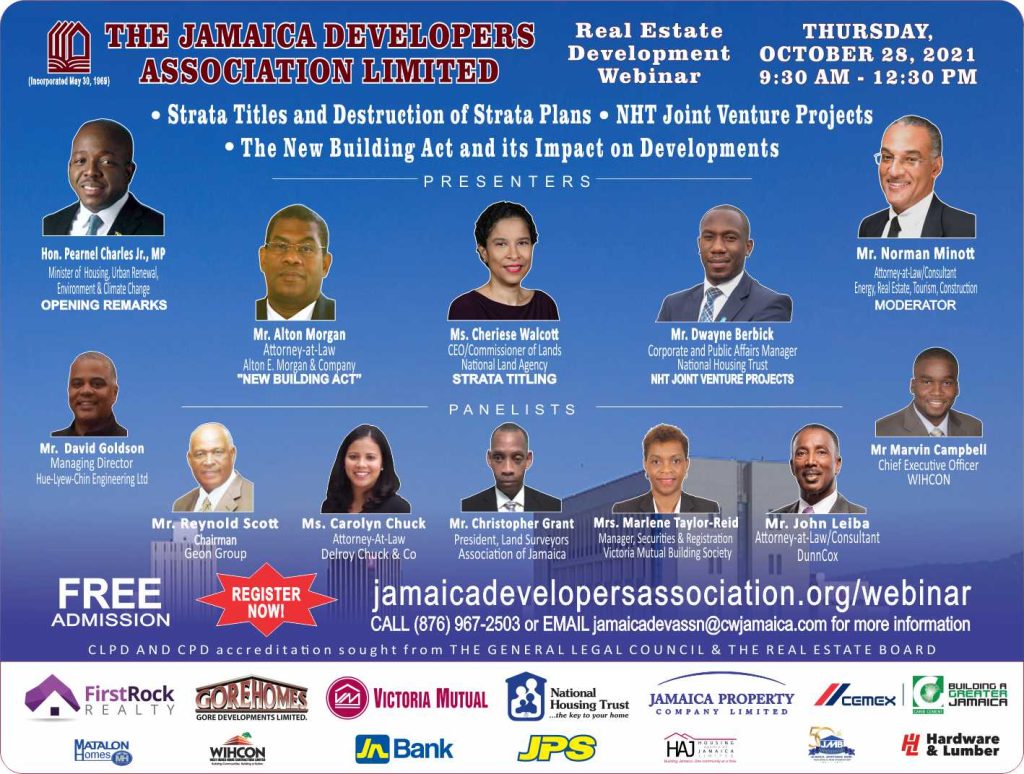 Flyer for JDA Real Estate Development Webinar October 28, 2021